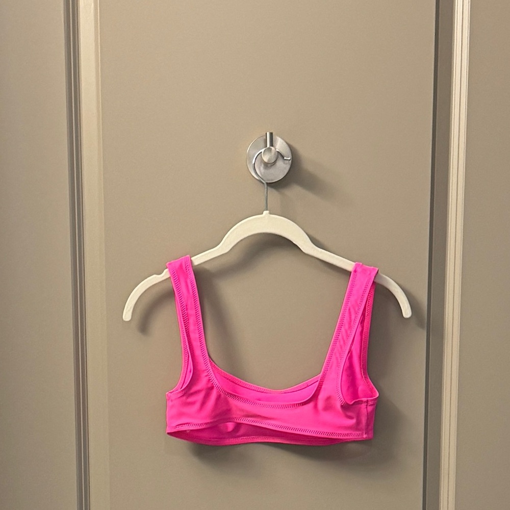 Solid & Striped The Elle Bikini Top, Fluorescent Pink - Picture 3 of 3